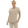 thumbnail image 4 of Hey Medical Scrubs Set- 9 Pocket Knit V-Neck Top with Knit Joggers Scrub Pants, 4 of 6