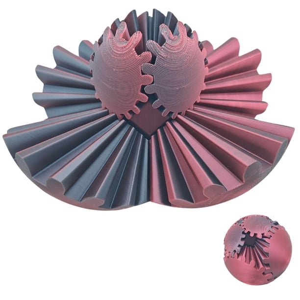 3D Printed Gear Ball Spins Ball Gear Fidgets Toy,3D Printed Work Or Travel Stress Relief Toy,Activity Gear Ball For Adults & Kids Ages 6+