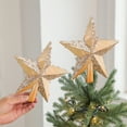 thumbnail image 4 of Cinvoph Christmas Star Tree Topper with Sequin for Holiday Decorations, Velvet Shatterproof Xmas Tree Decoration Ornament for Home Party Indoor Outdoor Decor 8" Khaki, 4 of 6