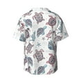 thumbnail image 2 of Wukai Tribal Style Turtle Men's Casual Short-Sleeve Button Down Shirt - Lightweight Summer Dress Shirt for Daily Wear-3X-Large, 2 of 7