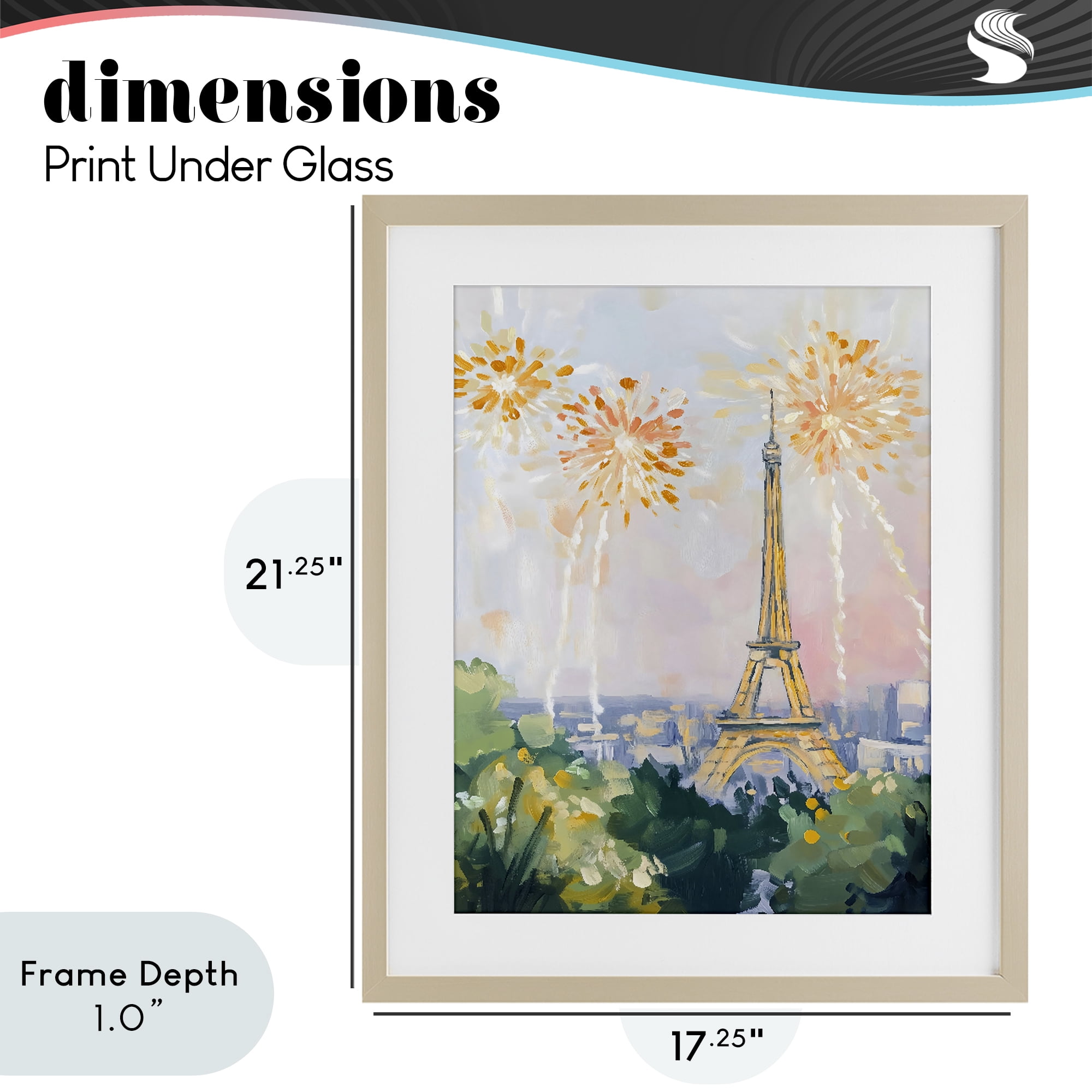 Stupell Industries Fireworks in Paris Birch Framed Print Under Glass, design by The Prints Vibe