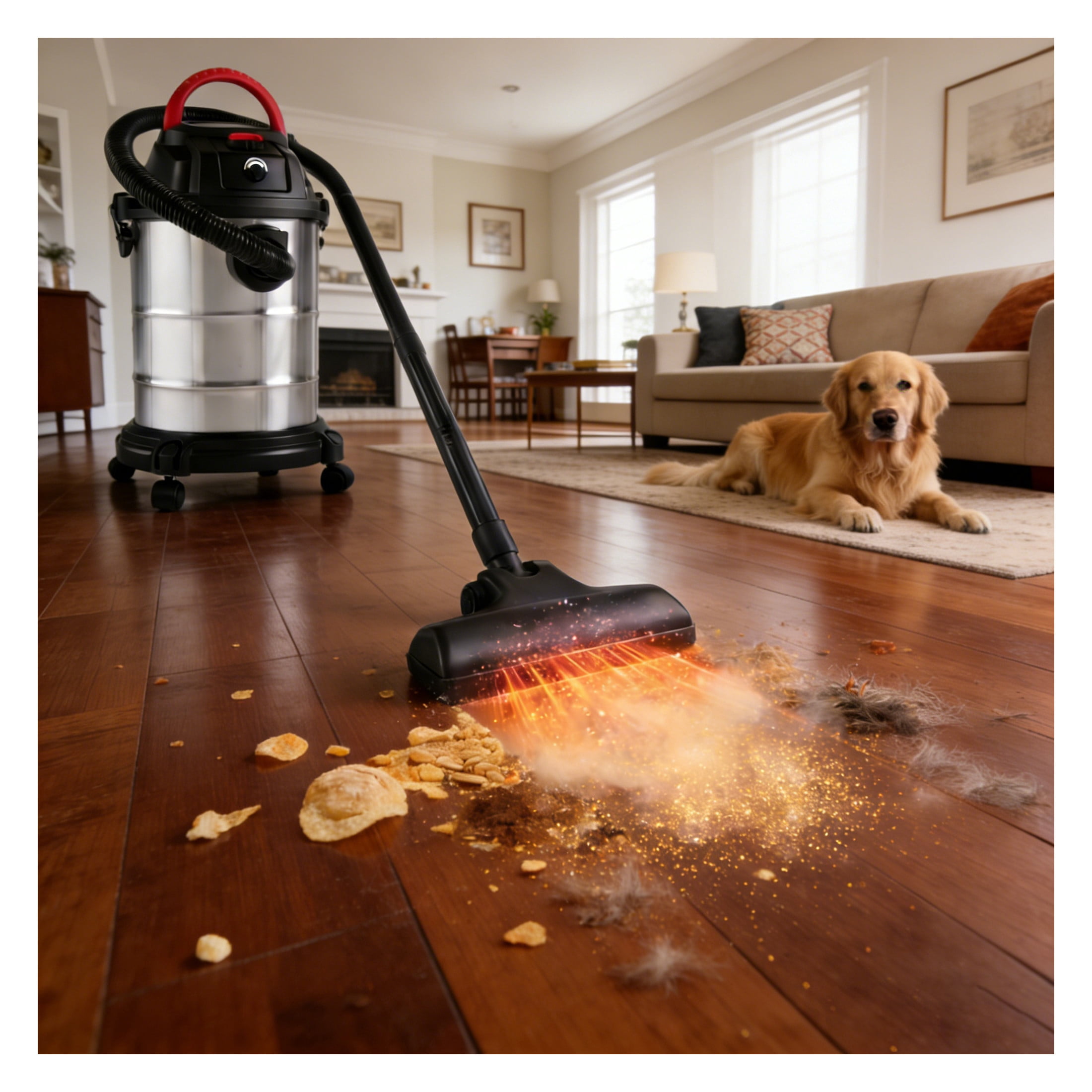 GDF Studio 8 Gallon Wet Dry Vacuum, 6 Peak HP 3-in-1 Shop Vac with Blower Function, Black