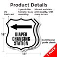 thumbnail image 2 of Diaper Changing Station Left (2 Pack) 18 inch X 18 inch Shield Shaped Commercial Grade Plastic Signs Weather Resistant Made in the USA, 2 of 6