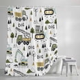 thumbnail image 4 of Cartoon Tractor Shower Curtain Set, Waterproof Shower Curtains for Bathroom, Cute Digger Shovel Truck Country Car Washable Fabric Cloth Bath Curtain for Bathtub Decoration with Hooks 54x78 Inches, 4 of 9