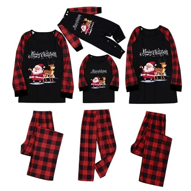 Navidad Familiar Pijama Mujer Invierno Conjunto Juego, Lindo Top Con ImpresióN + Pantalones Cuadros, Pijamas De Para Mujeres/Hombres/NiñOs/Parejas - Walmart.com