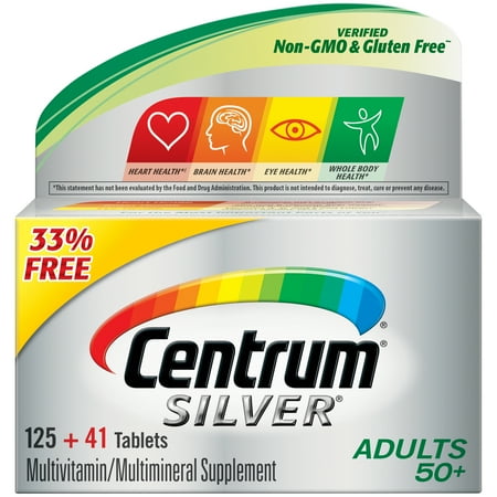 Centrum Silver Adult 166ct BONUS 33% Multivitamin / Multimineral Supplement Tablet, Vitamin D3, Age 50+