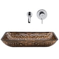 thumbnail image 3 of Vigo Rectangular Golden Greek Glass Vessel Sink and Wall Mount Faucet, Chrome, 3 of 6