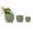 Green, variant on mdj pottery Set of 3 Blue Ceramic Planter, Solid Glazed Ceramic Flower Pots with Drainage Holes, 9"/12"/15" for Orchids & Succulents, Indoor Outdoor Shelf Patio Decor