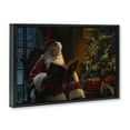 thumbnail image 4 of Stupell Industries Santa Reading by Tree Holiday Painting Black Floater Framed Canvas Art Prints Wall Art, 25 x 17, 4 of 10