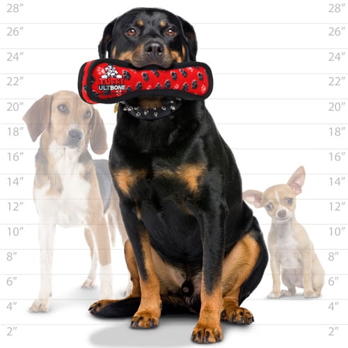 TUFFY® Ultimate Bone Red Paw, 2-Pack Durable Plush Squeaky Dog Toys
