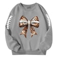 thumbnail image 1 of Girls Sequin Bow Rugby Print Casual Sweatshirt Clothes, 1 of 6