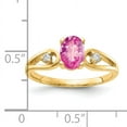 thumbnail image 2 of Primal Gold 14 Karat Yellow Gold 7x5mm Oval Pink Sapphire and AAA Diamond Ring, 2 of 4