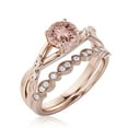 thumbnail image 3 of Gorgeous Rings Boho & Hippie 1.60 Carat Round Cut Morganite And Diamond Moissanite Engagement Ring, Unique Wedding Ring, Bridal Rings Set In 925 Sterling Silver With 18K Rose Gold Plating, 3 of 3
