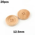 thumbnail image 1 of BUYISI 20 Wooden Buttons In Natural Wood Color Perfect For Clothing And Handmade Items 12.5Mm, 1 of 5