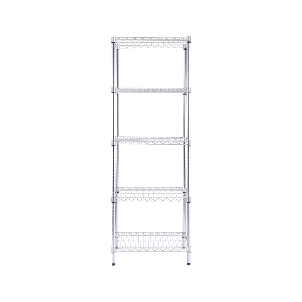 5 tier commercial chrome shelving unit 18x24x72in