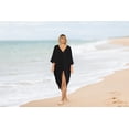 thumbnail image 5 of HAPPY BAY Women's Viscose Summer Button Closure Beachwear Duster Cardigan Beach Kimono 3X-4X Black, Solid, 5 of 5