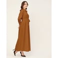 thumbnail image 3 of Moomaya Classic Solid Cotton Long Sleeve A-Line Dress - Shirt Collar, Work Dress, 3 of 9