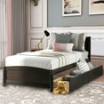 thumbnail image 2 of Twin Size Platform Bed with 2 Stoarge Drawers, No Box Spring Needed, Twin Size Bed Frame with Headboard and Footboard (Espresso), 2 of 11