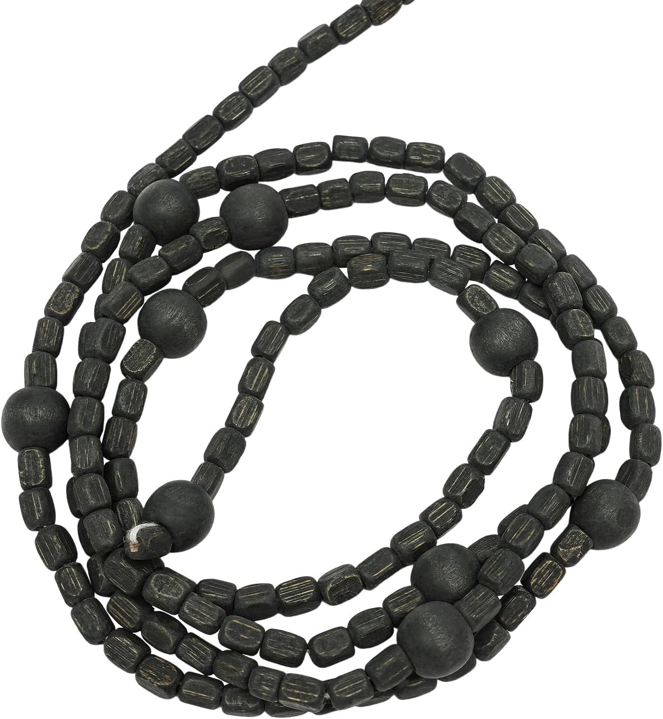 Wood Bamboo Beaded Curtain, 27 Strands Bohemian Doorway Beads Wooden Hanging Room Divider Handmade for Doorway Restaurant Home 36" W x 71" H (Black)
