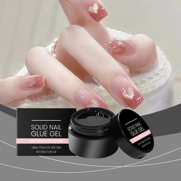 Pegamento para uñas: pegamento para uñas fácil de usar, portátil, suave, firme y de larga duración; pegamento sólido para uñas, 10 ml