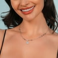thumbnail image 4 of Gem Stone King 925 Silver and 10K Yellow Gold White Lab Grown Diamond and White Moissanite Ocean Charm Pendant Necklace for Women | Made in Italy | With 18 inch Chain, 4 of 4