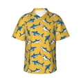 thumbnail image 1 of Balery Shark Print Camisas hawaianas de manga corta para hombre, camisas playeras de corte holgado, camisas de vacaciones con botones,Large, 1 of 7