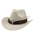 thumbnail image 1 of Sombrero de vaquero para mujer y hombre, cómodo sombrero de vaquera para pesca, senderismo, fiestas temáticas. Beige, 1 of 9