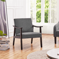 thumbnail image 2 of Yaheetech 2pcs Modern Fabric Accent Armchair with Rubber Wood Legs, Dark Gray, 2 of 7