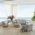 thumbnail image 2 of Modway 4-Piece Wicker Outdoor Patio Dining Set, Light Gray, 2 of 11