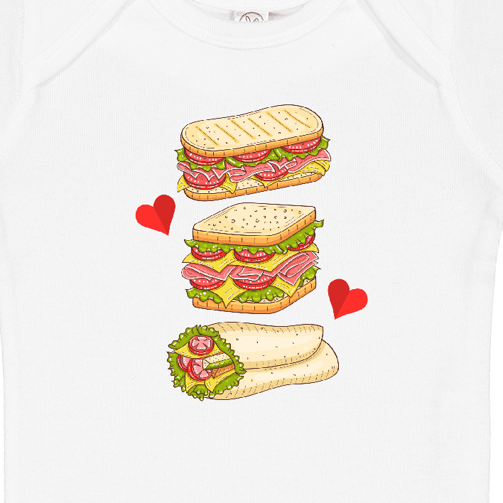 Inktastic Sandwich Lover Deli Food Boys or Girls Baby Bodysuit