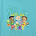 thumbnail image 2 of Girl's CoComelon JJ and Friends Let's All Play Graphic Cropped T-Shirt Blue X Small, 2 of 3