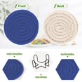 thumbnail image 4 of Haosy Set of 6 Drink Woven Coaster with Holder Heat Resistant Non-Slip Bar Coasters 4 Inches Dark Blue, 4 of 7