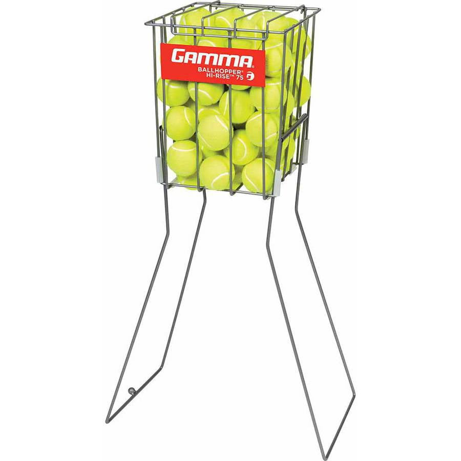 Tennis Ball Portable Basket Pick Up Hopper Holds 75 Balls Compact Storage Holder 