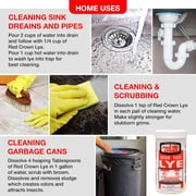 RED CROWN Lye for Soap Making and Cleaning, Pure High-Test Drain Cleaner and Clog Remover, 2.2 lb