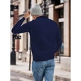 thumbnail image 4 of Coshow Men's Quarter Zip Up Pullover Slim Fit Mock Neck Long Sleeve Sweaters Casual Polo Sweatshirt, 4 of 7