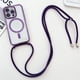 thumbnail image 3 of Estuche de lujo con cordón para collar cruzado, cordón magnético chapado, transparente, para iPhone 14, 11, 12, 13, 15 Pro Max, funda blanda Magsafe, 3 of 5