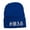 Royal, variant on Old English Swag Embroidered Long Beanie - Navy OSFM