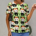 thumbnail image 3 of Panda Forest Pattern T Shirts Basic T-Shirt Short Sleeve Ladies Tee Shirt Summer Graphic Clothing, 3 of 7