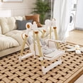 thumbnail image 4 of Convertible Baby High Chair to Rocker with 5-Point Harness, Foldable Infant Feeding Chair with Silent Locking Wheels & Removable 2-Tier Easy-Clean Tray,White, 4 of 14