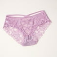thumbnail image 3 of Lace Panties for Women Women's Solid Color Lace Cotton Crotch Interest Low Waist Thong Underwear High Waisted Cotton Underwear for Women Purple L, 3 of 3