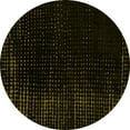 thumbnail image 1 of Ahgly Company Machine Washable Indoor Round Abstract Yellow Modern Area Rugs, 4' Round, 1 of 4