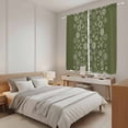 thumbnail image 3 of Japanese Kitchen Curtains 63 Inch Length, Green Rustic Retro Pastoral Floral Leaves Tiers Curtains for Living Room Berdoom Bathroom, Light Filtering Drapes Window Treatment 2 Panels 42"Wx63"L, 3 of 8