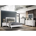 thumbnail image 2 of Hillsdale 4 Piece Modern Upholstered Bedroom Set, Queen, White Wood Gloss, 2 of 6