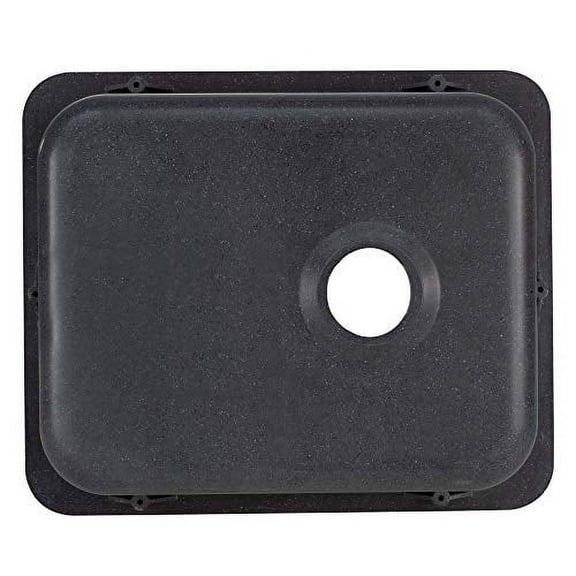 RecPro RV Kitchen or Bathroom Bar Sink | 15" X 13" | White or Black Granite | Single Plumbing Hole | Made in USA (Black Granite)