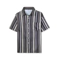 thumbnail image 5 of Lars Amadeus Men's Casual Summer Beach Short Sleeves Button Down Striped Shirt, 5 of 6