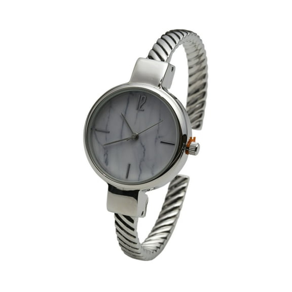 Blekon Collections Japanese Quartz Womens 30mm Case Metal Cuff Bangle Watch