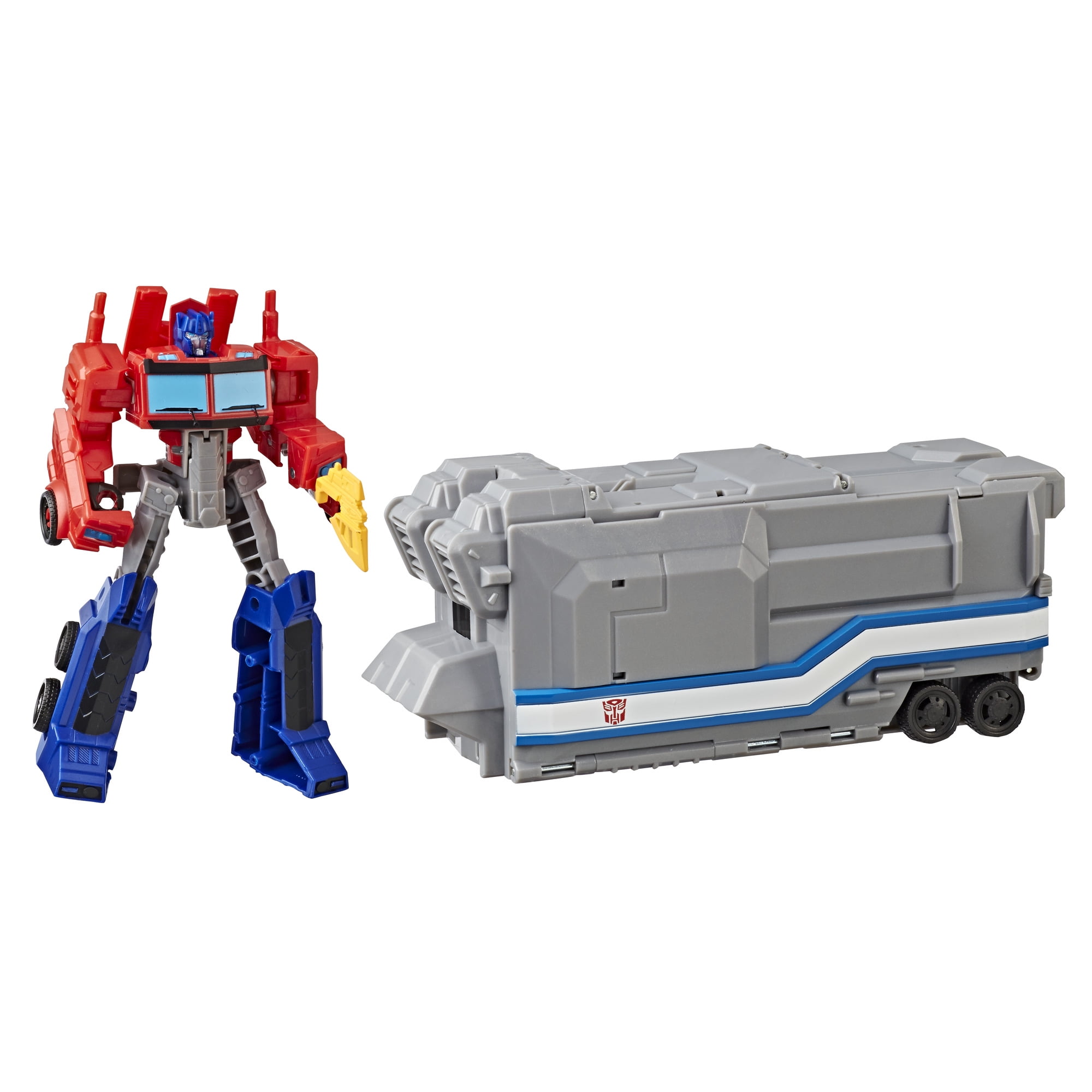 Transformers Cyberverse Warrior Class Optimus Prime With Battle Base Trailer New 