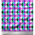 thumbnail image 1 of Soimoi Purple Cotton Jersey Fabric Argyle Check Printed Craft Fabric by the Yard 58 Inch Wide, 1 of 3