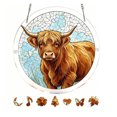 thumbnail image 3 of Tong Cow Stained Glass Style Acrylic Puzzle Irregular Animal Puzzle Hanging Ornament Colorful Background Window Art For Anim, 3 of 6