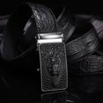 thumbnail image 4 of Men's crocodile pattern belt, automatic buckle belt, cowhide Korean version of youth leisure business belt, 4 of 5